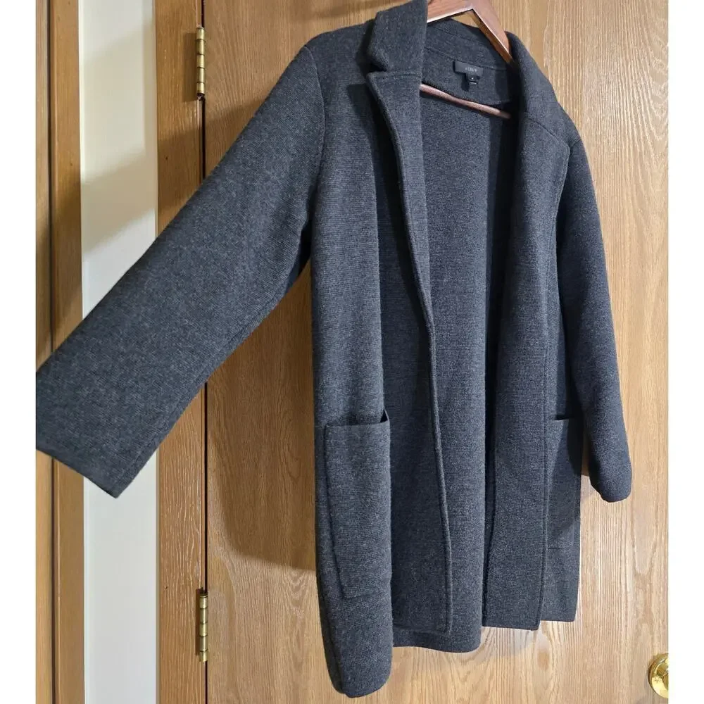 J. Crew Sophie Merino Wool Open Front Sweater Cardigan Blazer